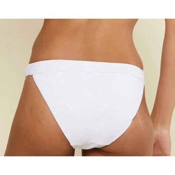 Andie Women's XS Banded Cheeky Rib Swim Bottom Bikini White NWT - Picture 2 of 16